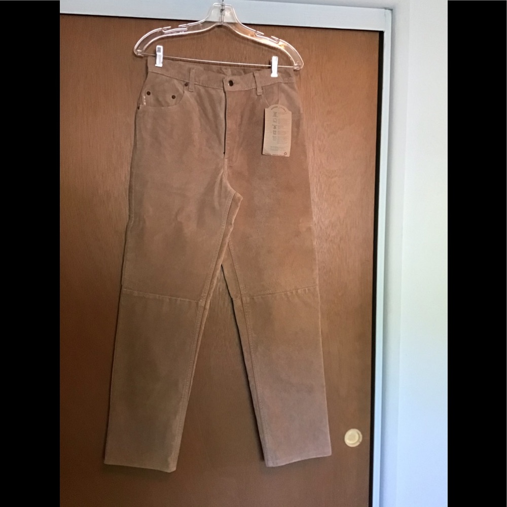 Tan suede jeans NWT size 8/30 machine wash & dry